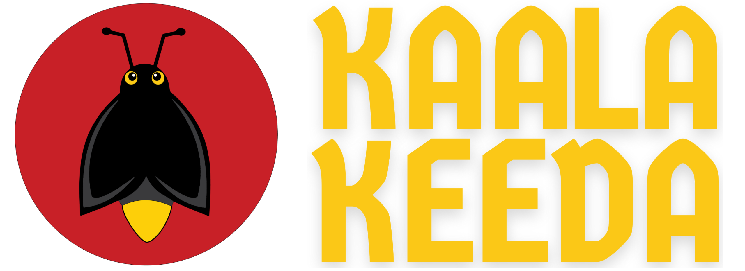 Black Kaala Keeda logo of a firefly on a red circle